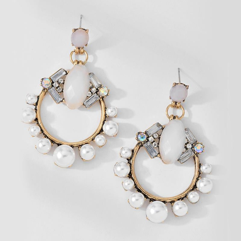 High Quality Korean Pearl Oval Hoop Earrings– Oralia India